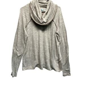FP FREE PEOPLE BEACH Women Two Body M/L Cocoon Cowl Neck Pullover Oatmeal
